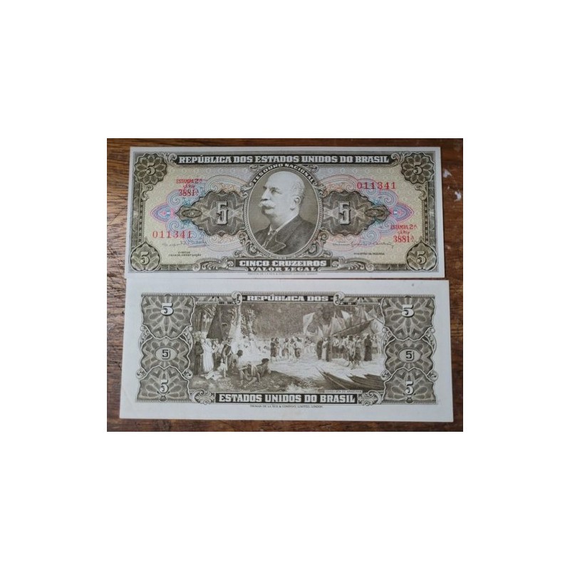 Cédula Brasil 5 cruzeiros C074 FE