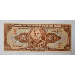 Cédula Brasil 20 cruzeiros C083 Autografada FE