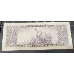 Cédula Brasil 50 cruzeiros C092 SFe pequenas manchas amarelas
