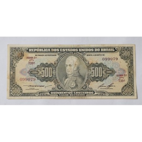 Cédula Brasil 500 cruzeiros C102 MBC