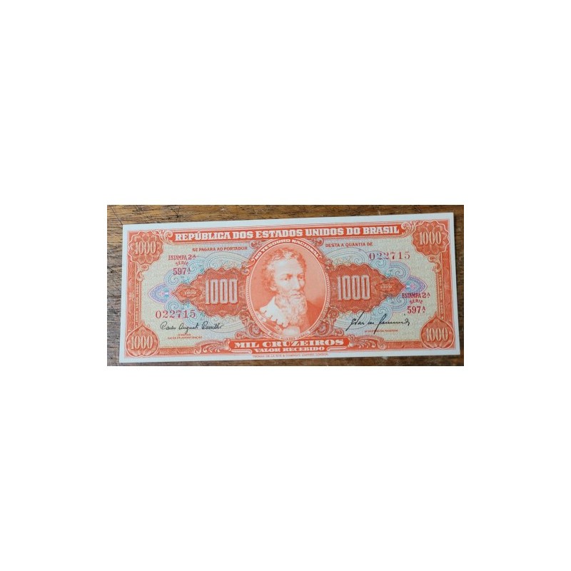 Cédula Brasil 1000 cruzeiros C105 FE Pedro Alvares Cabral