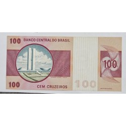 Cedula Brasil 100 cruzeiros C145a asterisco reposição Soberba