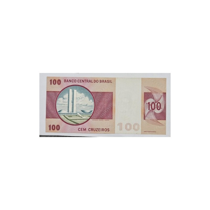 Cedula Brasil 100 cruzeiros C145a asterisco reposição Soberba