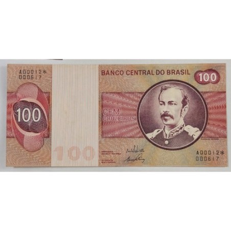 Cedula Brasil 100 cruzeiros C145a asterisco reposição Soberba