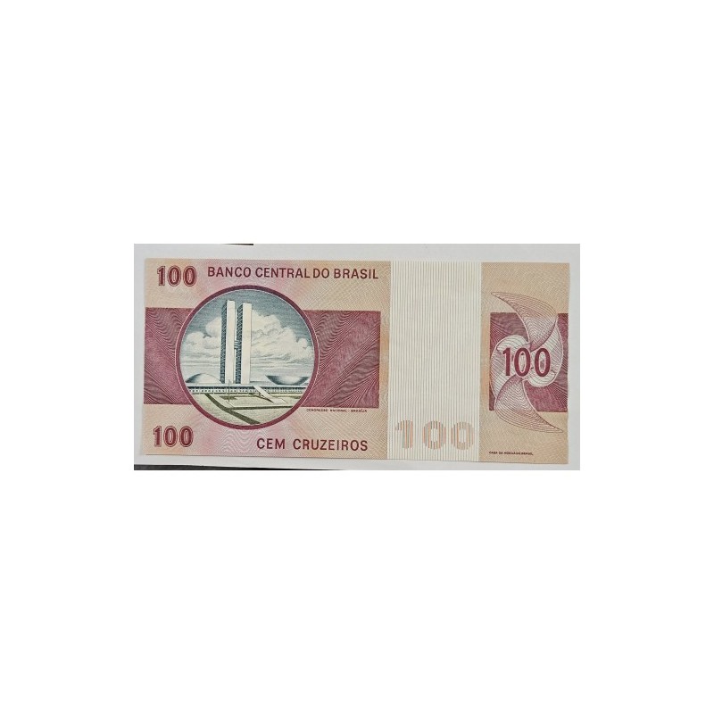 Cédula Brasil 100 cruzeiros C146b FE Gola baixa