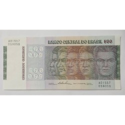 Adquira esta cédula histórica de 500 Cruzeiros do Brasil. Em perfeito estado de conservação (Flor de Estampa - FE), é uma peça r