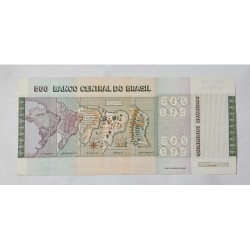 Cédula Brasil Série Raças 500 cruzeiros C150 FE Sesquicentenario Independencia