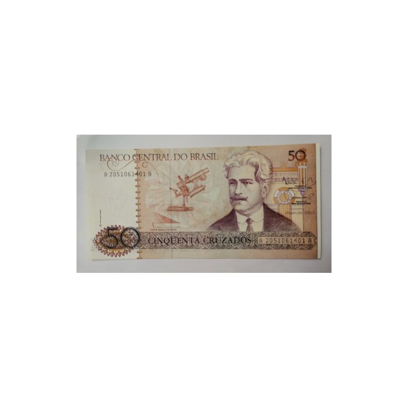 Cedula Brasil 50 cruzeiros C184 Soberba-FE sem dobras pequenas manchas