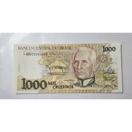 Cedula Brasil 1000 cruzeiros C217a asterisco  Soberba
