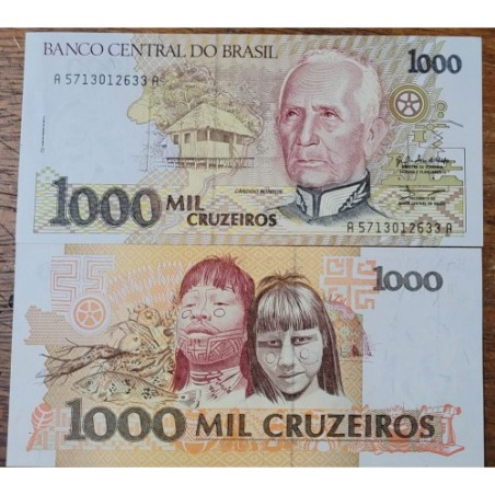 Cédula Brasil 1000 cruzeiros C217 FE