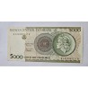 Cédula Brasil 5000 cruzeiros C222 SFE amarelada sem dobras