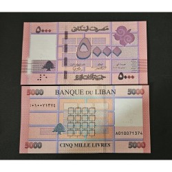 Cédula do Libano 5000 livres FE
