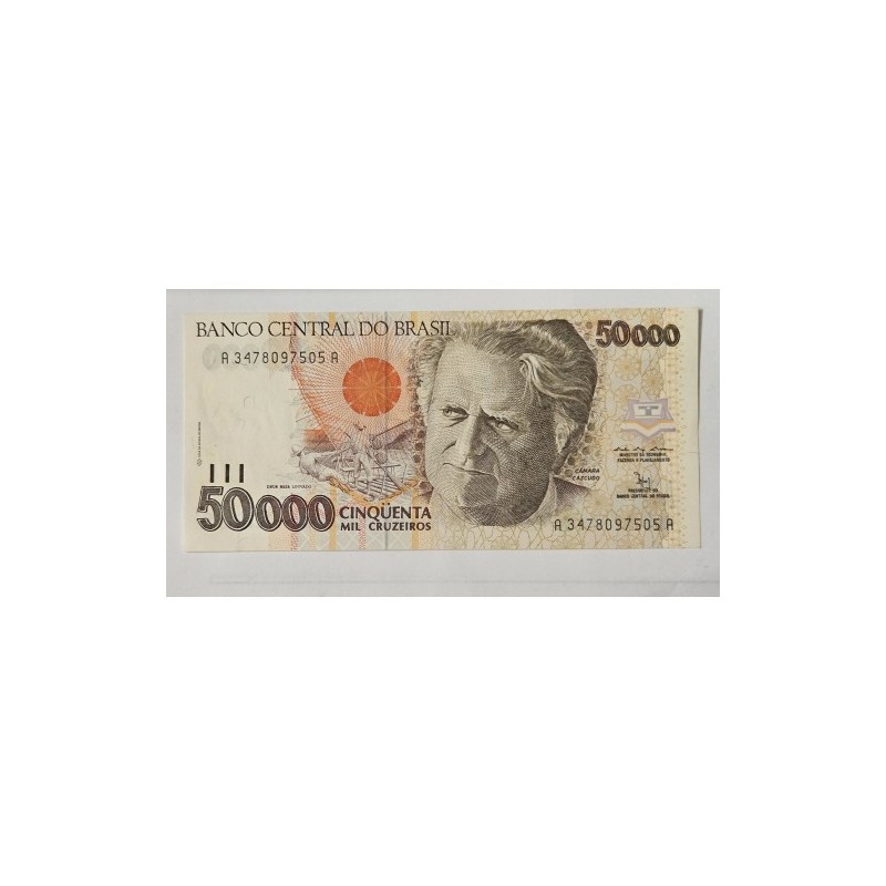 Cédula Brasil 50 mil cruzeiros C226 Câmara cascudo FE