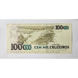 Cédula Brasil 100 mil cruzeiros C227 FE