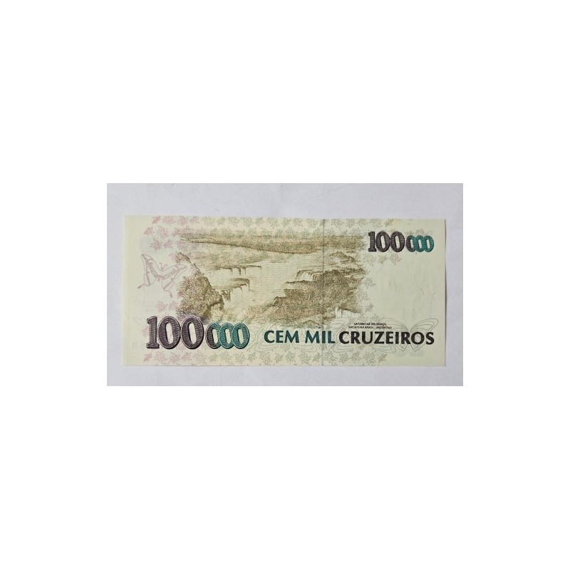 Cédula Brasil 100 mil cruzeiros C228 FE