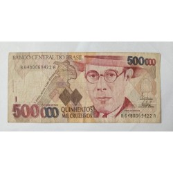 Cédula Brasil 500 mil cruzeiros C233 Mbc