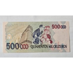 Cédula Brasil 500 mil cruzeiros C233 FE Mario de Andrade