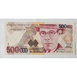 Cédula Brasil 500 mil cruzeiros C233 FE Mario de Andrade