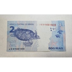 Cédula Brasil 2 reais Letras JE FE