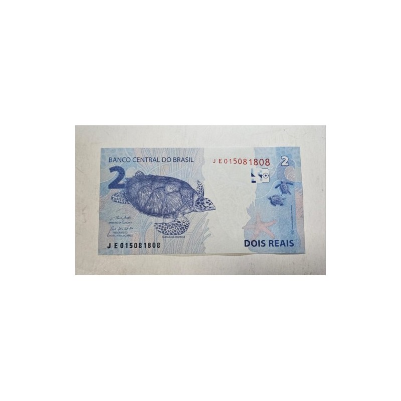 Cédula Brasil 2 reais Letras JE FE