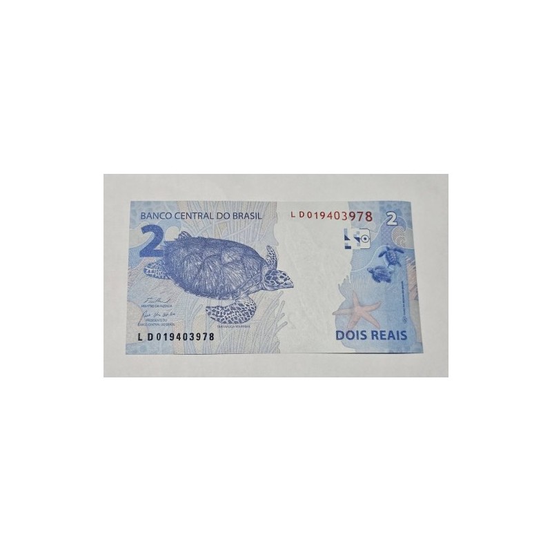 Cédula Brasil 2 reais LD  FE