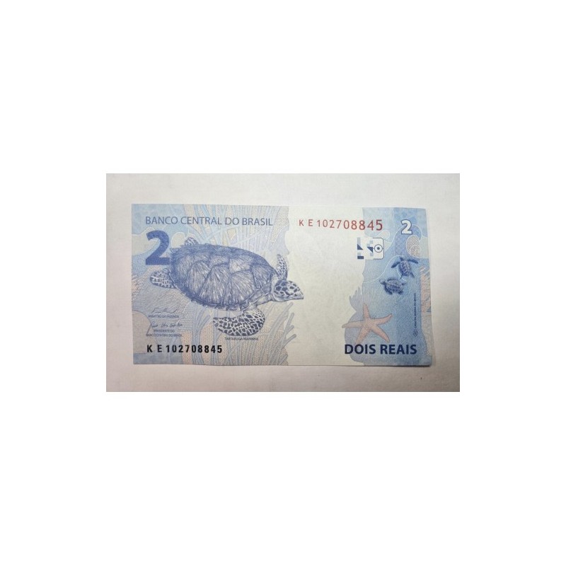 Cédula Brasil 2 reais letras KE Haddad FE