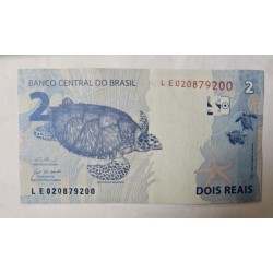 Cédula Brasil 2 reais Letras LE Haddad FE