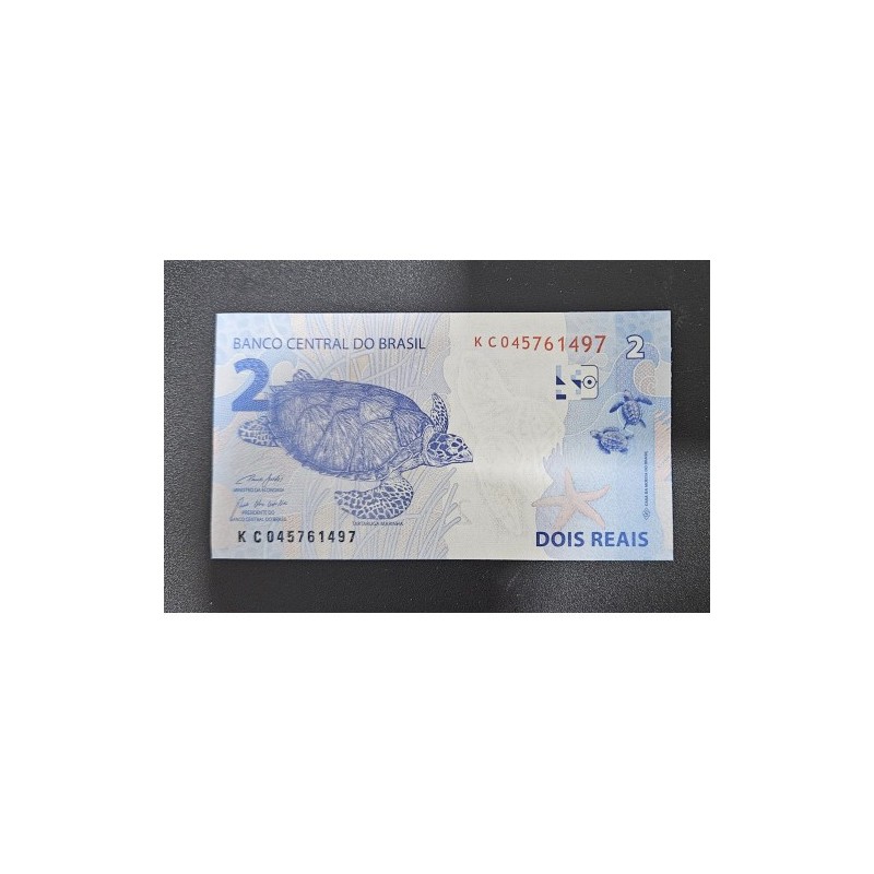 Cédula Brasil 2 reais Letras KC FE