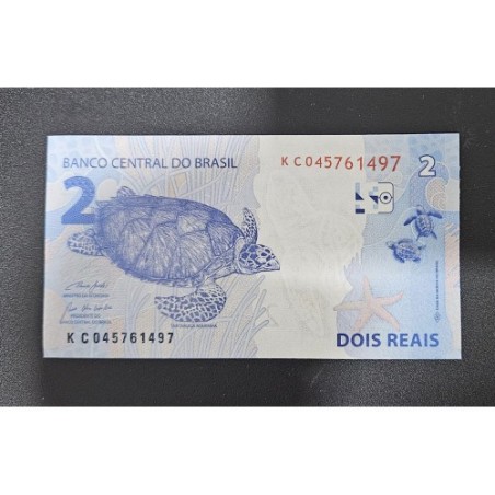 Cédula Brasil 2 reais Letras KC FE