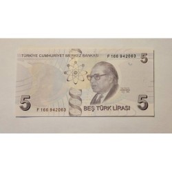 Cedula da Turquia 5 liras Fe