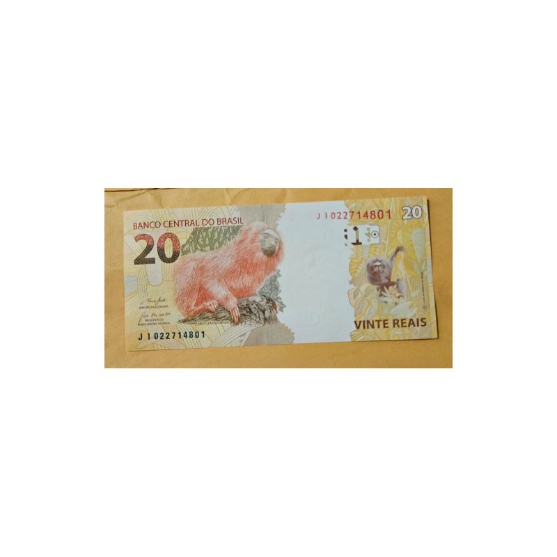Cédula Brasil 20 reais Letras JI FE