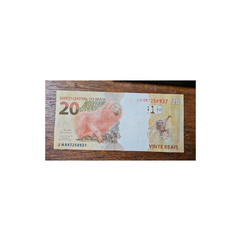 Cédula Brasil 20 reais Letras JH FE