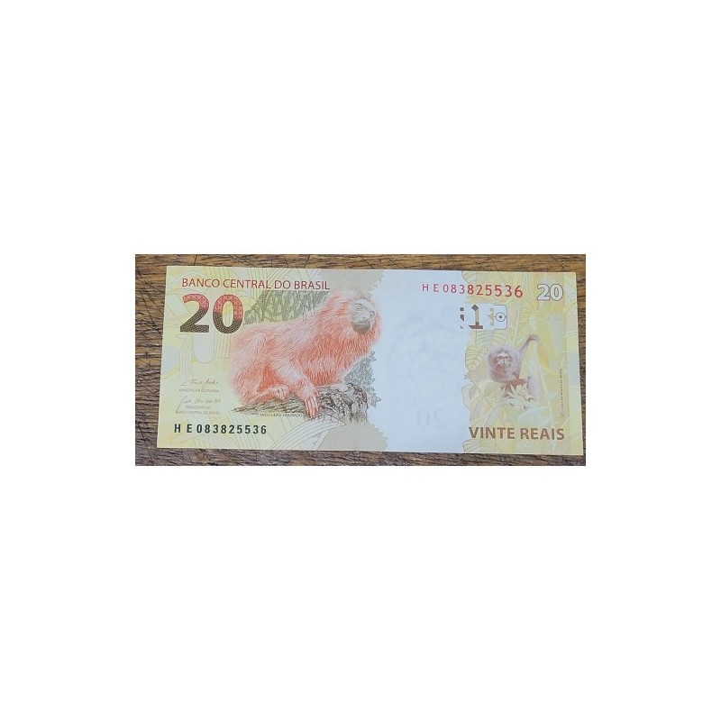 Cédula Brasil 20 reais HE Paulo Guedes FE
