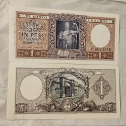 Cédula da Argentina 1 peso P257 FE