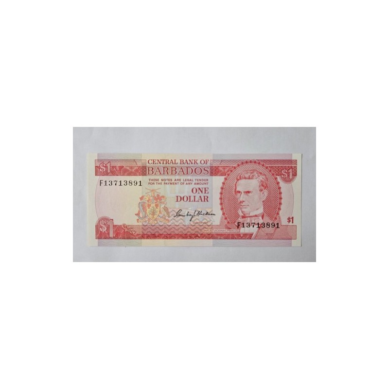 Cédula de Barbados 1 dolar 1973 P29 FE