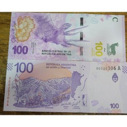 Cédula da Argentina 100 pesos FE Taruca