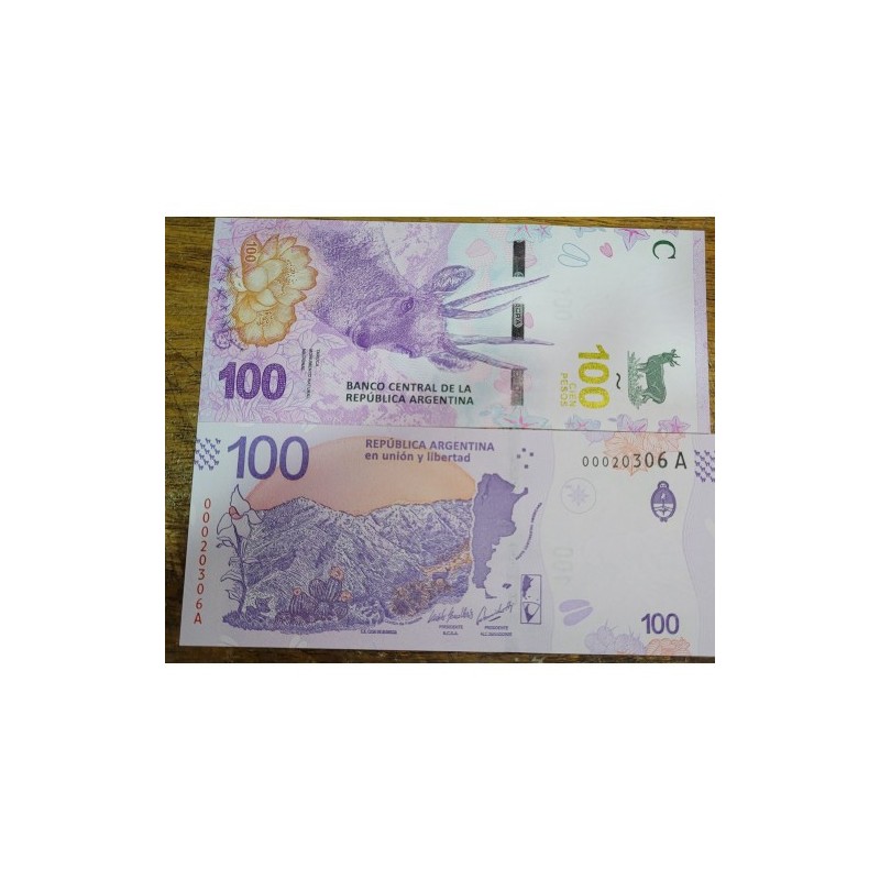 Cédula da Argentina 100 pesos FE Taruca