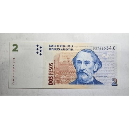 Cédula da Argentina 2 pesos convertibles P346a FE