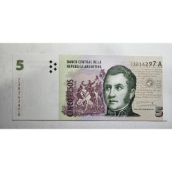 Cédula da Argentina 5 pesos convertibles P347a FE