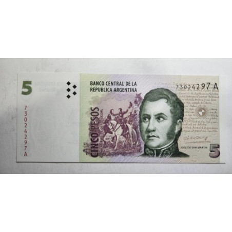 Cédula da Argentina 5 pesos convertibles P347a FE