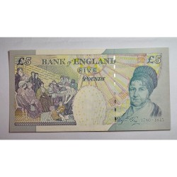 Cédula da Inglaterra 5 libras P391d FE Rainha Elizabeth II