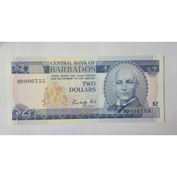 Cedula de Barbados 2 dolares P66 FE
