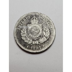 Moeda Brasil 50 reis 1887 império  mbc  V026