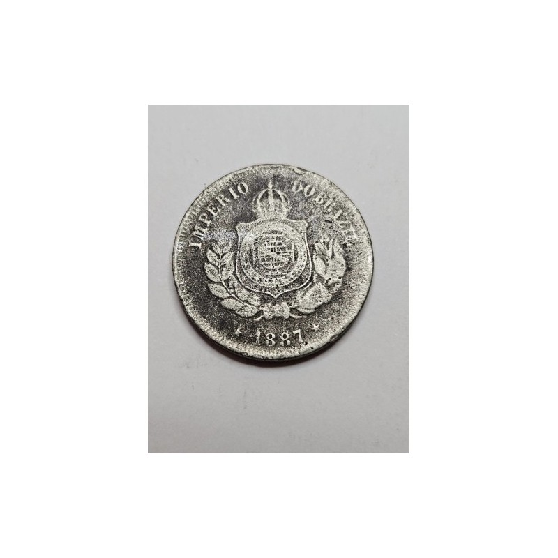 Moeda Brasil 50 reis 1887 império  mbc  V026
