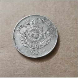 V026 Moeda Brasil 50 reis 1887 império MBC-S