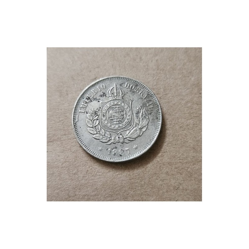 V026 Moeda Brasil 50 reis 1887 império MBC-S