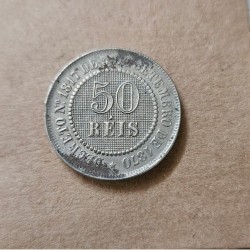 V026 Moeda Brasil 50 reis 1887 império MBC-S
