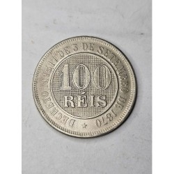 Moeda Brasil 100 reis 1887 Imperio Soberba-FC