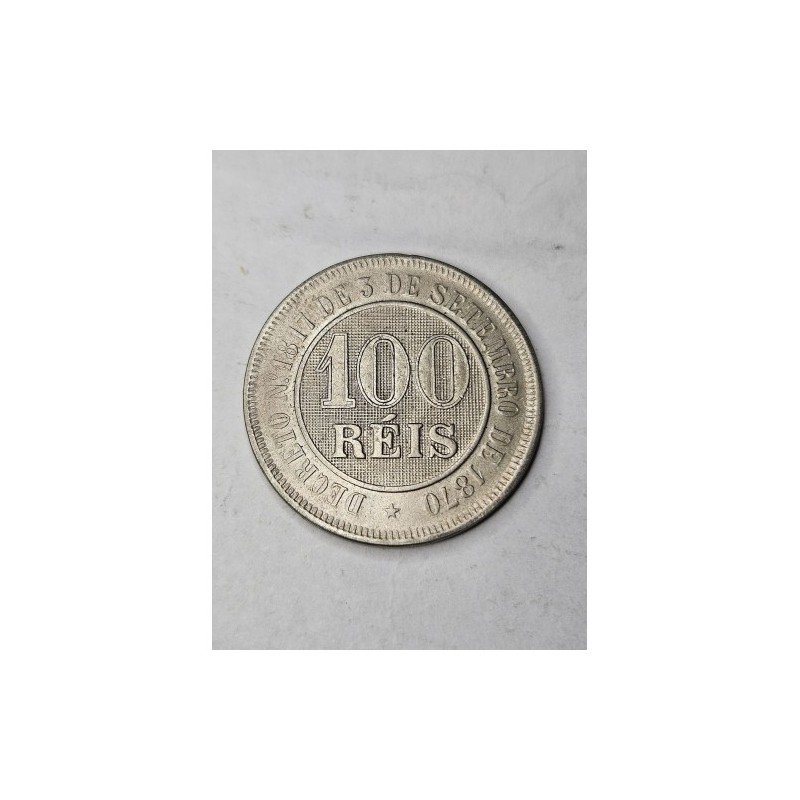 Moeda Brasil 100 reis 1887 Imperio Soberba-FC