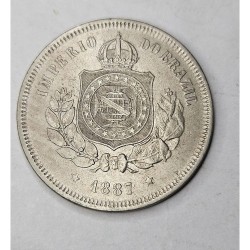 Moeda Brasil 100 reis 1887 Imperio Soberba-FC
